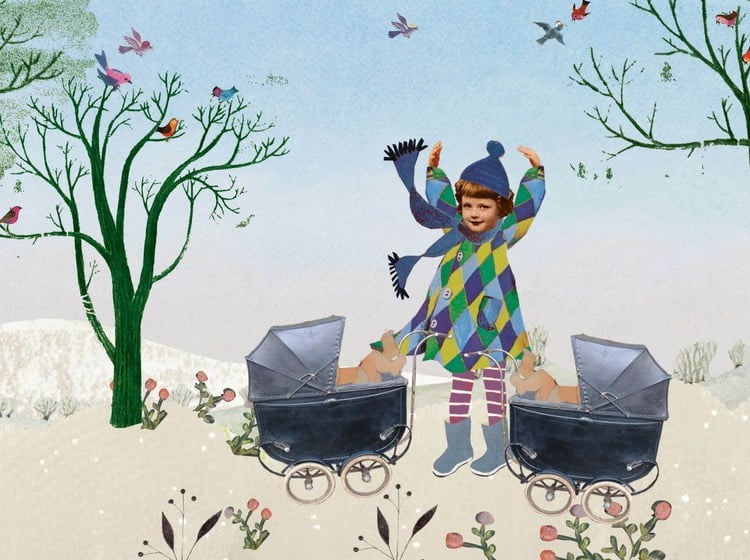 Geboortekaartje aankondiging announcement birth kaartje birthcard card baby babycard Origineel uniek feest vintage retro poesie nostalgie gezellig vrolijk kleurrijk stoer schattig nostalgisch fantasie creatief art kunst illustratie illustration gouden boekje kijkplaat zoekprent zoekplaat zoekboek kinderboek festival reizen gepersonaliseerd Bloemen dieren broer zus kindje meisje jongen genderneutraal gender neutraal cultuur huidskleur zwart donker Turks Chinees halfbloed Marokkaans Surinaams Antilliaans grote broer grote zus kinderwagen wagentje wiegje stroller Pram wandelwagen bos natuur vrolijk grappig fantasie winter sneeuw tuin buiten meerling tweeling twin drieling