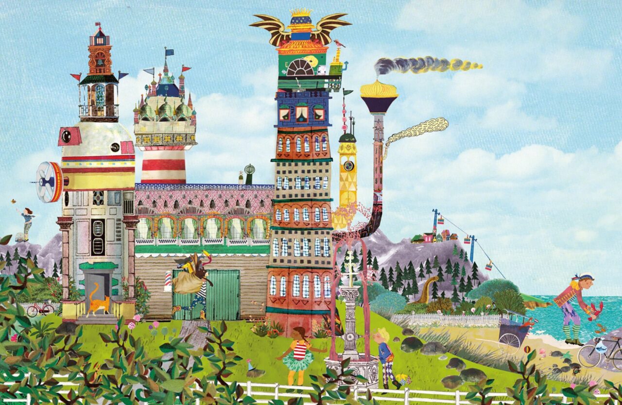 Collage illustratie illustration collegeart rotterdam redactioneel helder ervaren illustrator professioneel eigen stijl eigenstijl vrolijk eigentijds hip vintage nostalgisch kleurrijk kinderboek prentenboek kijkboek zoekboek beer teddybeer dieren dief jongen meisje circus kleurrijk nostalgisch doodgewone dag dierendief dieren flamingo beer kinderboek zoekboek kijkboek kasteel