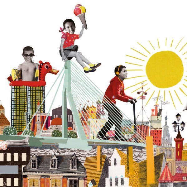 illustratie voor promotie van vakantie activiteiten voor zomerschool nieuwe nederlanders