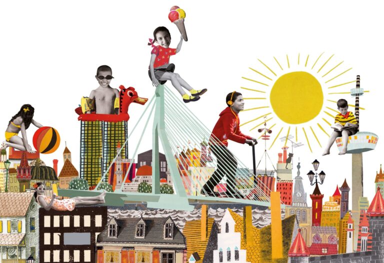 illustratie voor promotie van vakantie activiteiten voor zomerschool nieuwe nederlanders