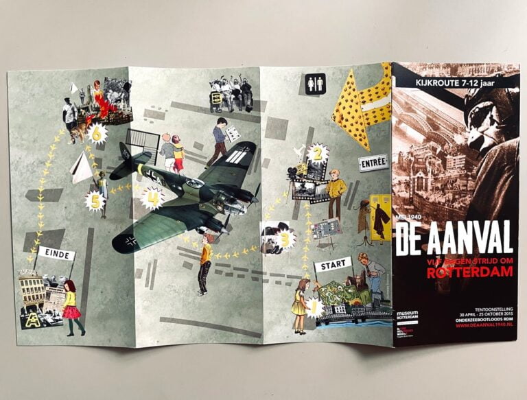 plattegrond illustratie voor museum tentoonstelling over tweede wereld oorlog bombardement rotterdam voor museum rotterdam