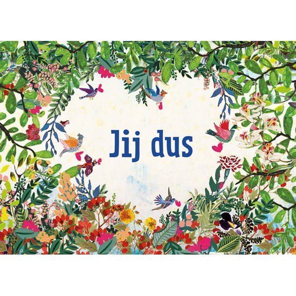 heerlijke liefdes kaart met een hart van de prachtigste bloemen en vogels. voor jou dus
