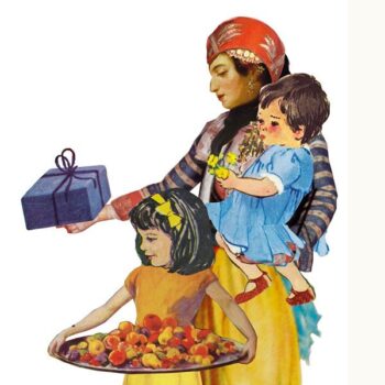 culturele achtergrond vrijgevig gastvrij Marokkaans Turks Israelisch eten gasten andere culturen nieuwe nederlanders hoofddoek islam moskee islamitsch moslim Arabisch illustratie professioneel editorial collage magazine tijdschrift