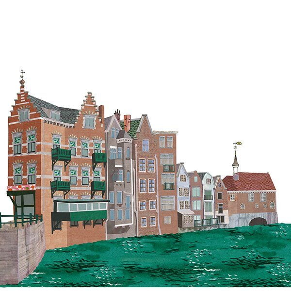 beschermd stadsgezicht stadsontwikkeling gemeente rotterdam plattegrond portret architectuur gebouwen iconen historisch typisch toonaangevend typerend gevels structuren stadsgezicht monument beeldkwaliteit stedenbouw architectuur collage illustratie professioneel Grootzus sfeervol vrolijk VOC molen Delfshaven historisch Delfshaven molen pietheynsbrug pelgrimsvaderkerk kraantje de fabriek dubbelde palmboom aelbrechtkolk rotterdam west