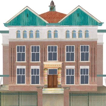 beschermd stadsgezicht stadsontwikkeling gemeente rotterdam plattegrond portret architectuur gebouwen iconen historisch typisch toonaangevend typerend gevels structuren stadsgezicht monument beeldkwaliteit stedenbouw architectuur collage illustratie professioneel Grootzus sfeervol vrolijk kralingen rotterdam oost hoflaan Vijverlaan Lambertuskerk vijverweg apenhof libanon lyceum Kralingse school arboretum trombenburg klassiek historisch