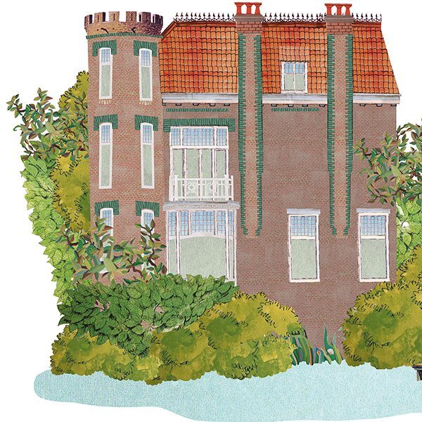 beschermd stadsgezicht stadsontwikkeling gemeente rotterdam plattegrond portret architectuur gebouwen iconen historisch typisch toonaangevend typerend gevels structuren stadsgezicht monument beeldkwaliteit stedenbouw architectuur collage illustratie professioneel Grootzus sfeervol vrolijk kralingen rotterdam oost hoflaan Vijverlaan Lambertuskerk vijverweg apenhof libanon lyceum Kralingse school arboretum trombenburg klassiek historisch