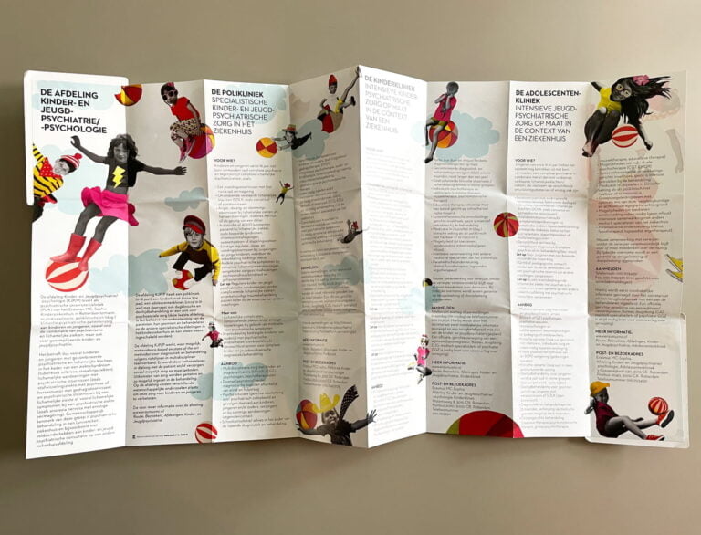 illustraties voor informatie folder van de afdeling kinder en jeugdpsychiatrie in het erasmus mc