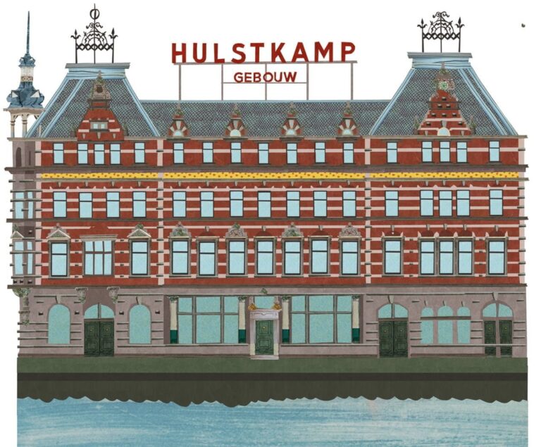 beschermd stadsgezicht stadsontwikkeling gemeente rotterdam plattegrond portret architectuur gebouwen iconen historisch typisch toonaangevend typerend gevels structuren stadsgezicht monument beeldkwaliteit stedenbouw architectuur collage illustratie professioneel Grootzus sfeervol vrolijk Noordereiland maas hulstkamp ooms Wilhelmina fontein wederopbouw hef hefbrug bruggenhoofd Willemsbrug koninginnebrug klassiek historisch hulstkamp