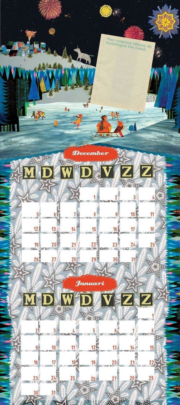 selectie van collage illustraties voor flow magazine