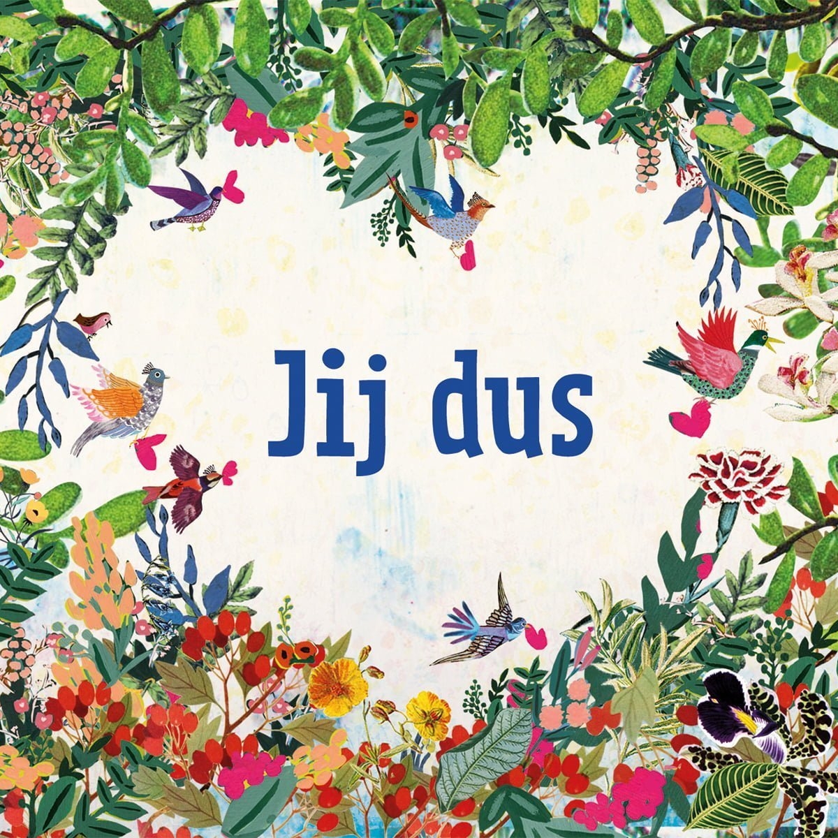 heerlijke liefdes kaart met een hart van de prachtigste bloemen en vogels