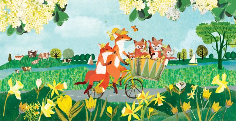 Geboortekaartje, aankondiging, announcement, birth, kaartje, birthcard, card, baby, babycard, Origineel, uniek, feest, vintage, retro, poesie, nostalgie, gezellig, vrolijk, grappig, kleurrijk, stoer, schattig, nostalgisch, fantasie, creatief, art, kunst, illustratie, illustration, kijkplaat, zoekprent, zoekplaat, zoekboek, kinderboek, prentenboek, festival reizen, gepersonaliseerd, Bloemen, dieren, broer, zus, kindje, meisje, jongen, genderneutraal, gender, neutraal, cultuur, inclusief, grote broer grote zus, siblings, grootbroer, vos, vosjes, familie, gezin, bakfiets, bakfietsmoeders, vlinders, vierde kind, lente, narcis, geel, tulp, krokus, bloesem, meer, rivier ,zwanger, warm, zoet