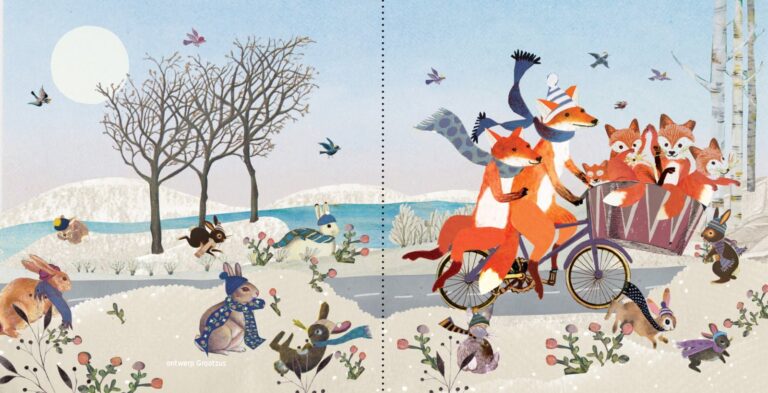 Geboortekaartje, aankondiging, announcement, birth, kaartje, birthcard, card, baby, babycard, Origineel, uniek, feest, vintage, retro, poesie, nostalgie, gezellig, vrolijk, grappig, kleurrijk, stoer, schattig, nostalgisch, fantasie, creatief, art, kunst, illustratie, illustration, kijkplaat, zoekprent, zoekplaat, zoekboek, kinderboek, prentenboek, festival reizen, gepersonaliseerd, Bloemen, dieren, broer, zus, kindje, meisje, jongen, genderneutraal, gender, neutraal, cultuur, inclusief, grote broer grote zus, siblings, grootbroer, vos, vosjes, familie, gezin, bakfiets, bakfietsmoeders, vlinders, vierde kind, winter, ijs, sneeuw, sjaal