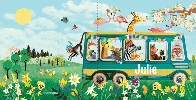 Geboortekaartje aankondiging announcement birth kaartje birthcard card baby babycard Origineel uniek feest vintage retro poesie nostalgie gezellig vrolijk kleurrijk stoer schattig nostalgisch fantasie creatief art kunst illustratie illustration gouden boekje kijkplaat zoekprent zoekplaat zoekboek kinderboek festival reizen gepersonaliseerd Bloemen dieren broer zus kindje meisje jongen genderneutraal gender neutraal cultuur huidskleur zwart donker Turks Chinees halfbloed Marokkaans Surinaams Antilliaans safari bus safari's dieren bigfive giraffe flamingo pinguïn zebra beer ezel hond poes vlinder alpaca landschap afrika vosje lente voorjaar krokus narcis nieuw begin geel groen