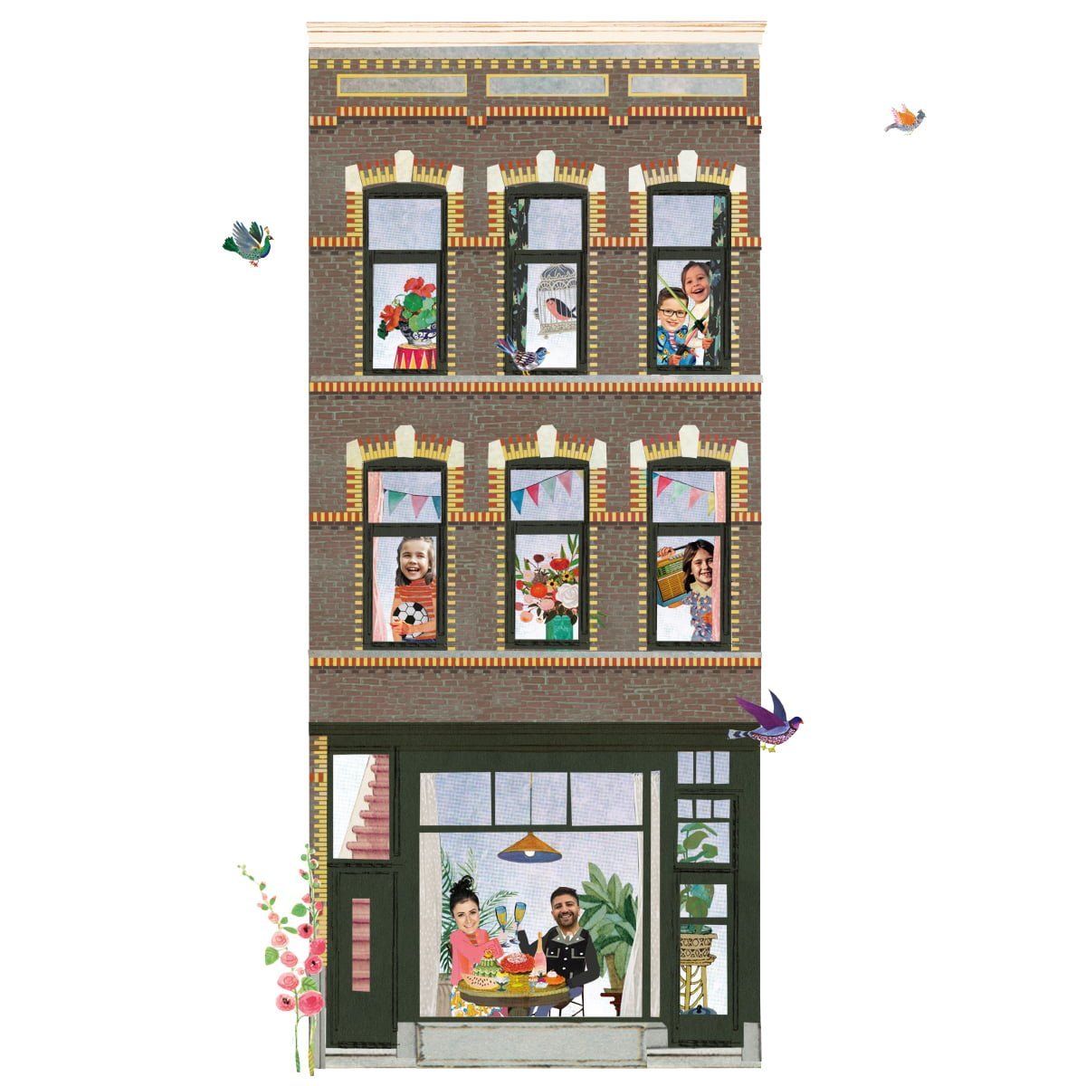 portret van het gezin in jullie eigen huis