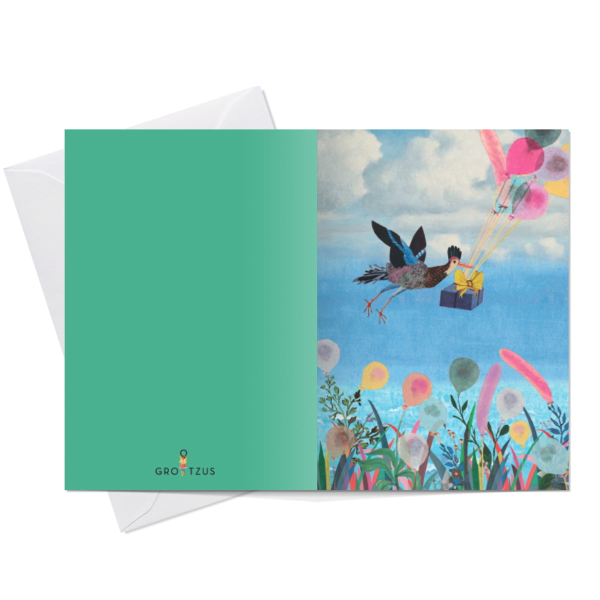 wenskaart ballonnen plukken