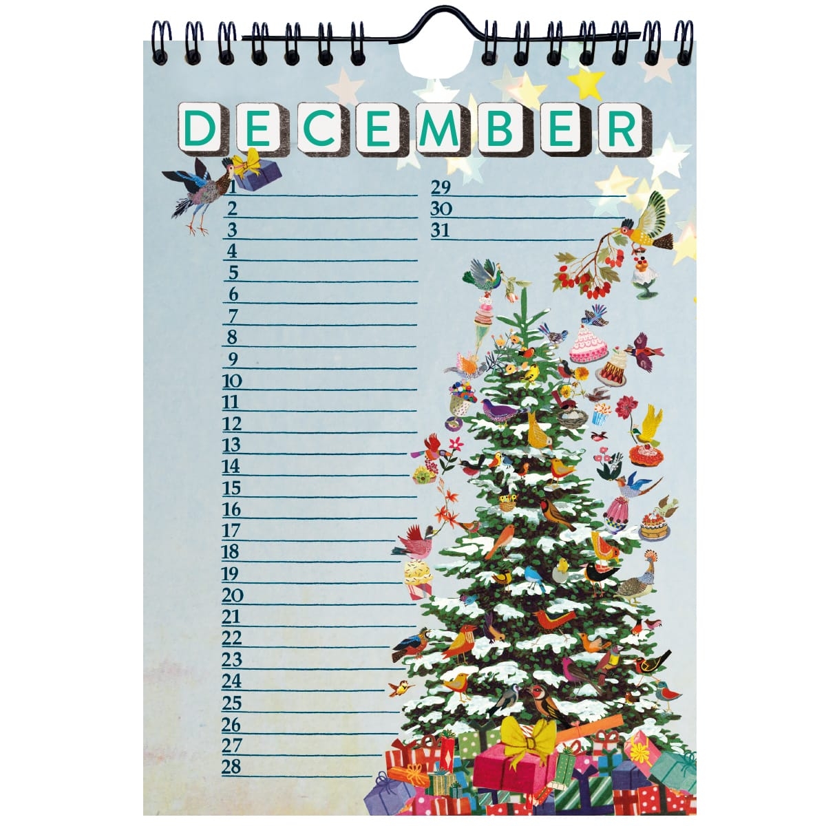 feestelijke verjaardagskalender met veel taart