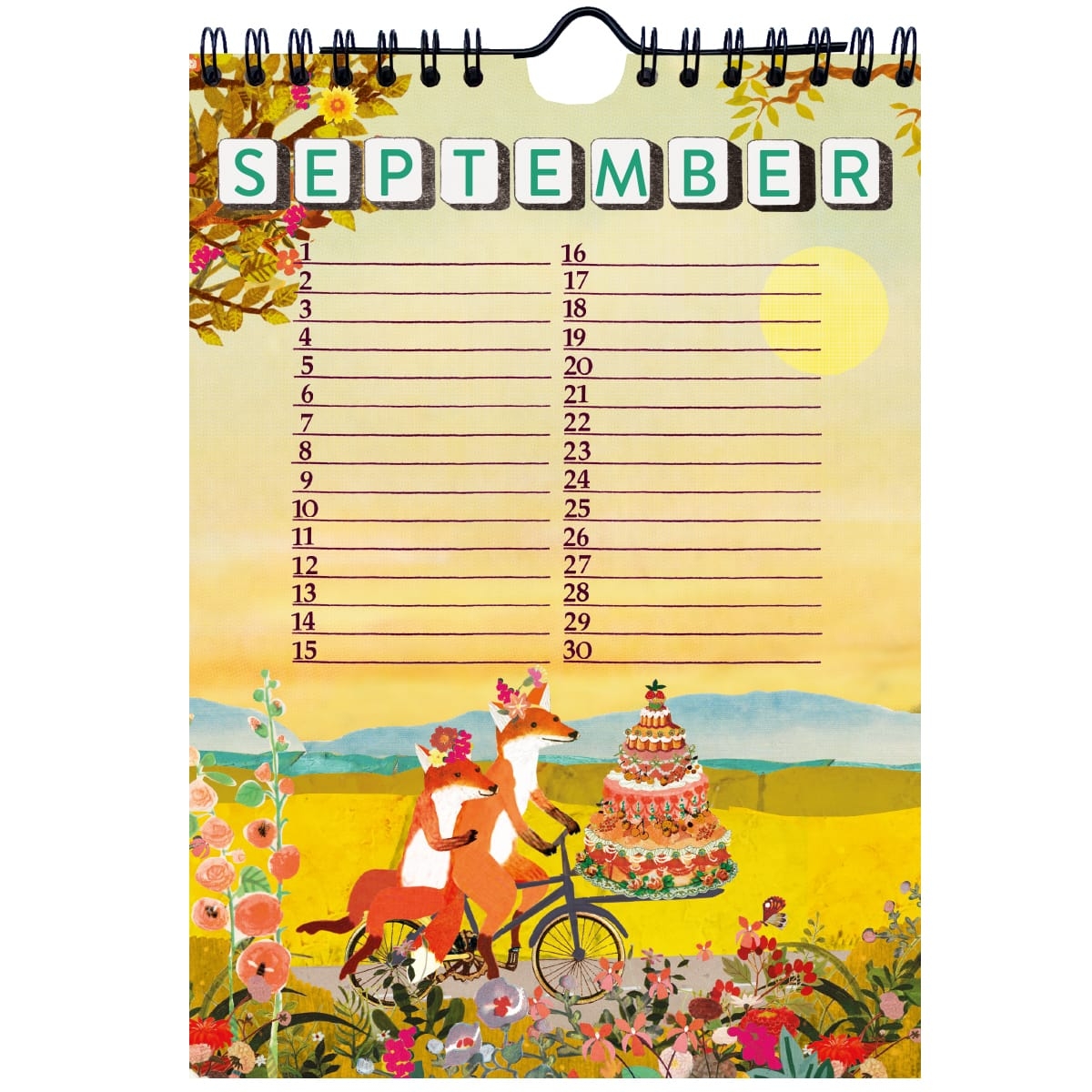 feestelijke verjaardagskalender met veel taart