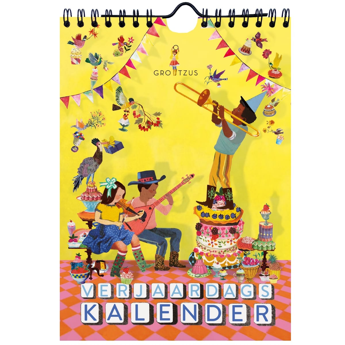 feestelijke verjaardagskalender met veel taart