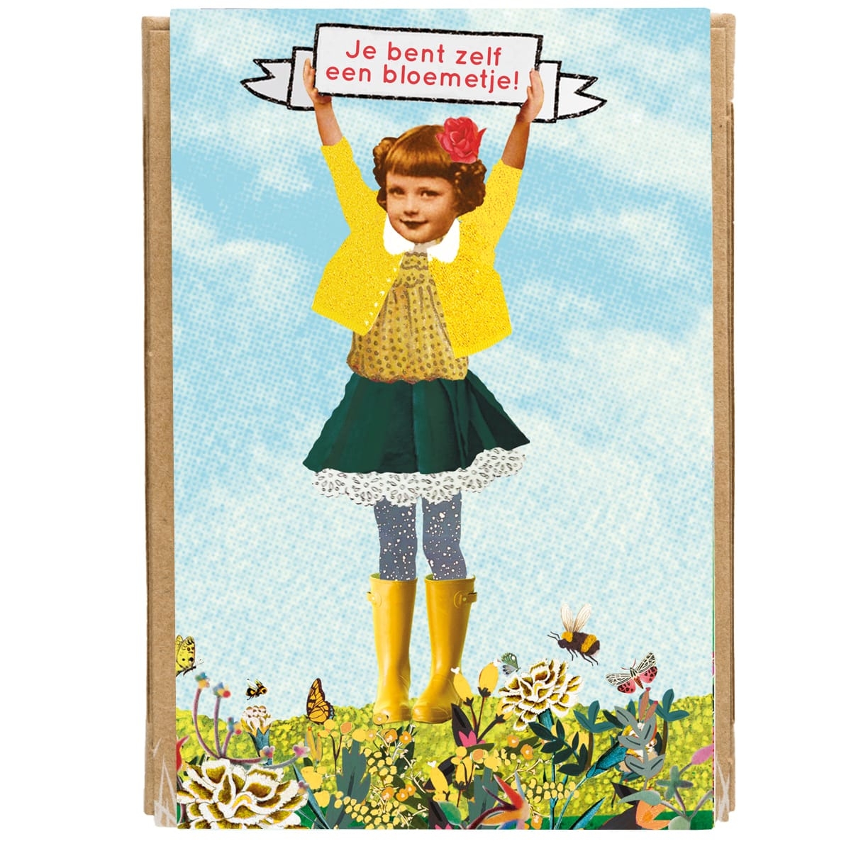 Doosje met 4 zaadbommetjes van Blossombs Je bent zelf een bloemetje