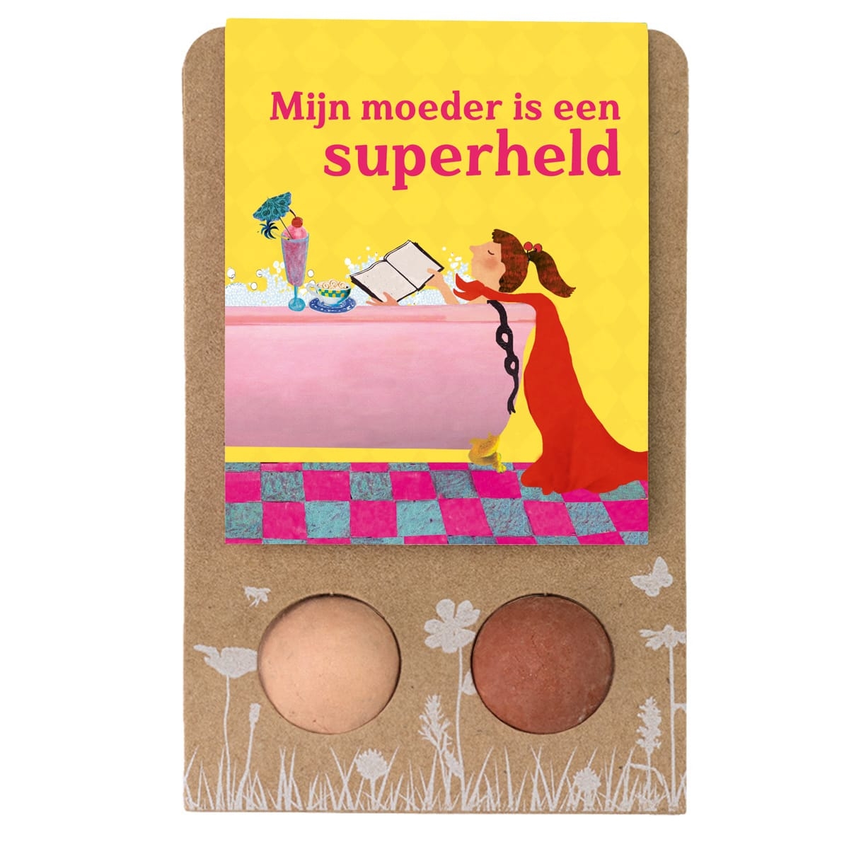 Kaart met 2 zaadbommetjes van Blossombs voor moederdag